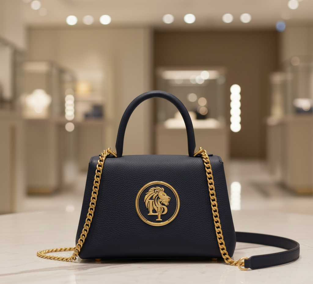 Navy Hobo Chain Bag